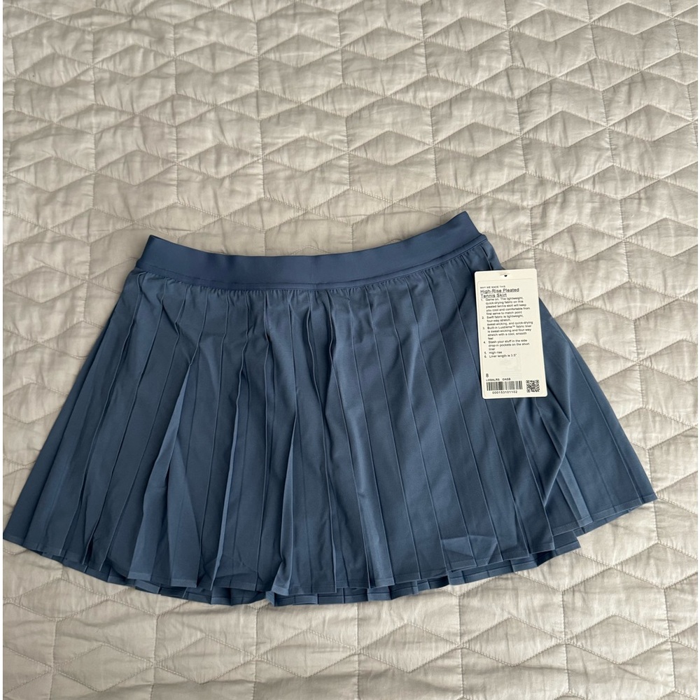 Lululemon HR pleated Tennis Skirt size 8 Oasis Blue NWT